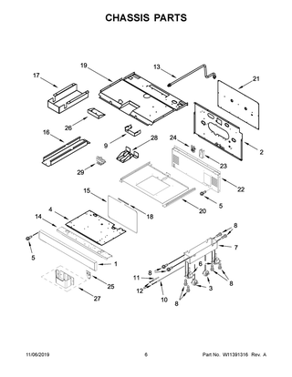 Part Location Diagram of W11324986 Whirlpool FRAME - CHASSIS,TOP,FSR,30