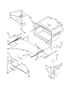 Freezer Liner Parts Diagram and Parts List for KRFC400EWH01  KitchenAid Refrigerator