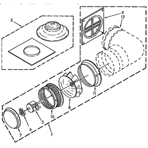 Exterior Ventilation Diagram and Parts List for KKSVD060YWH1  KitchenAid Range Hood