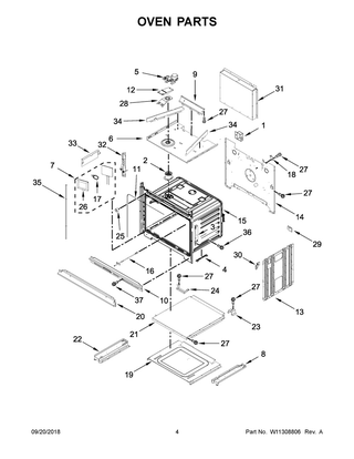Oven Parts Diagram and Parts List for WOC97EC0HZ01  Whirlpool Microwave Oven Combo