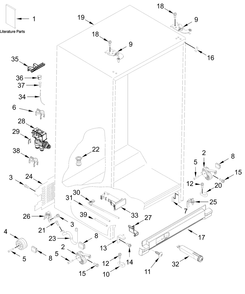 Cabinet Parts Diagram and Parts List for WRS315SDHW09  Whirlpool Refrigerator