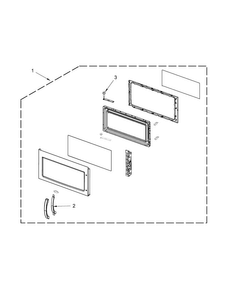 Door Parts Diagram and Parts List for WMH32519CB0  Whirlpool Microwave