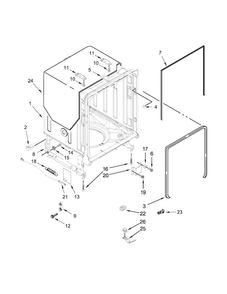 Tub And Frame Parts Diagram and Parts List for KDTE304DPA0  KitchenAid Dishwasher