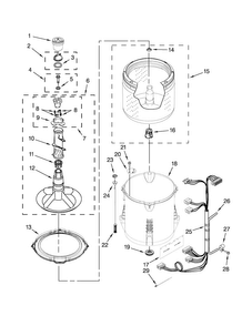 Basket And Tub Parts Diagram and Parts List for 1CWTW4800YQ1  Whirlpool Washer