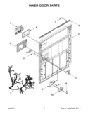 INNER DOOR PARTS Diagram and Parts List for WDF110PABB0  Whirlpool Dishwasher