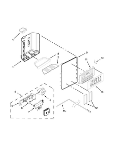 Dispenser Parts Diagram and Parts List for WRS571CIDM00  Whirlpool Refrigerator