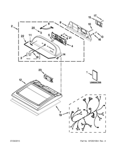 Top And Console Parts Diagram and Parts List for WGD5800BC0  Whirlpool Dryer
