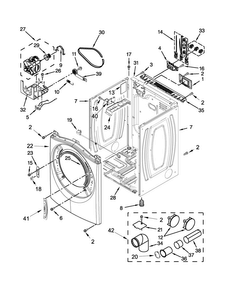 Cabinet Parts Diagram and Parts List for WED97HEDW0  Whirlpool Dryer
