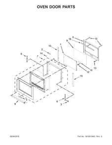 Oven Door Parts Diagram and Parts List for KOST107ESS01  KitchenAid Wall Oven