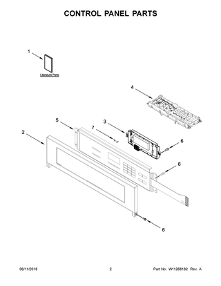 Control Panel Parts Diagram and Parts List for KOSC504ESS01  Whirlpool Wall Oven