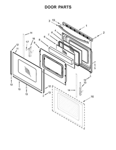 Door Parts Diagram and Parts List for WFG515S0ED0  Whirlpool Range