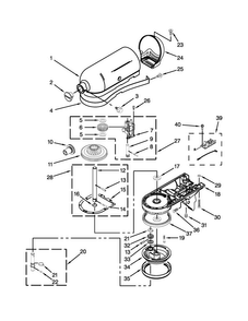Case, Gearing And Planetary Unit Parts Diagram and Parts List for 5KSM125BER4  KitchenAid Mixer
