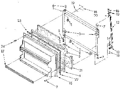 Freezer Door Diagram and Parts List for ET18GKXSF06  Whirlpool Refrigerator