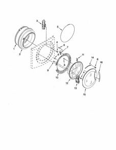 Door & Latch Diagram and Parts List for 11047892701  Kenmore Washer