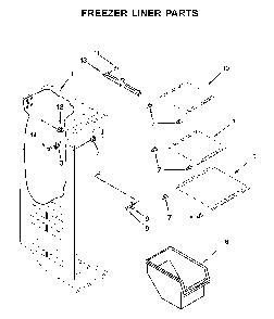Freezer liner parts Diagram and Parts List for WRS321SDHV05  Whirlpool Refrigerator