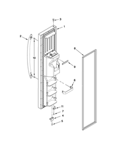 Freezer Door Parts Diagram and Parts List for 10651593011  Kenmore Refrigerator