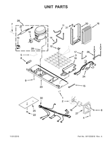 Unit Parts Diagram and Parts List for 10651135610  Kenmore Refrigerator