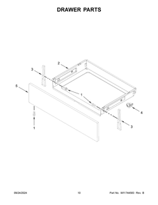06 - Drawer Parts Diagram and Parts List for YMFES8030RZ0  Whirlpool Range