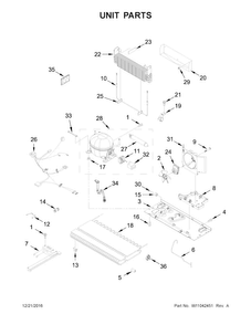 Unit Parts Diagram and Parts List for WRX735SDBM04  Whirlpool Refrigerator