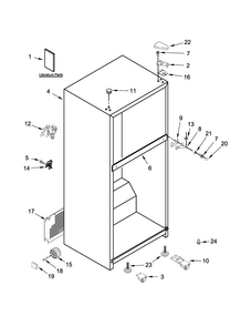 Cabinet Parts Diagram and Parts List for WRT148FZDW00  Whirlpool Refrigerator