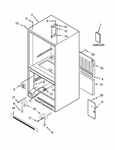 Cabinet Parts Diagram and Parts List for 59669989014  Kenmore Refrigerator