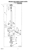BRAKE AND DRIVE TUBE PARTS Diagram and Parts List for 7MSAWX650MQ1  Whirlpool Washer