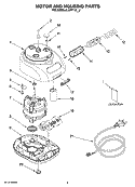 MOTOR AND HOUSING PARTS Diagram and Parts List for KFP715BW2  KitchenAid Food Processor