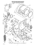 DRYER BULKHEAD Diagram and Parts List for LT5000XSW3  Whirlpool Washer Dryer Combo
