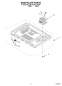BASE PLATE PARTS Diagram and Parts List for MT1120SLQ0  Whirlpool Microwave