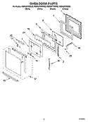OVEN DOOR PARTS Diagram and Parts List for KEMC377KBL03  KitchenAid Microwave Oven Combo