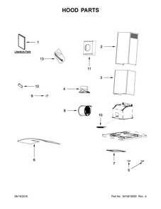 Hood Parts Diagram and Parts List for IHW51UC0FS1  Whirlpool Range Hood