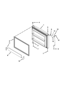 Freezer Door Parts Diagram and Parts List for WRT351SFTF00  Whirlpool Refrigerator