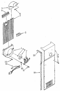 Air Flow Diagram and Parts List for 1068592511 SKR601W0 Kenmore Refrigerator