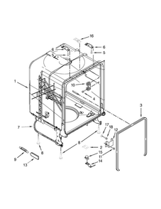 Tub And Frame Parts Diagram and Parts List for WDF110PABT4  Whirlpool Dishwasher