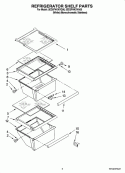 REFRIGERATOR SHELF PARTS Diagram and Parts List for 5ED2FHKXVQ00  Whirlpool Refrigerator
