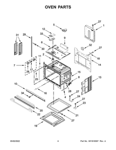 Oven Parts Diagram and Parts List for WOS31ES0JS20  Whirlpool Wall Oven