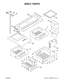 Part Location Diagram of WPW10568583 Whirlpool Glass Shelf
