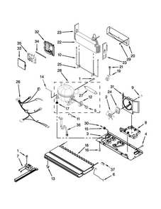 Unit Parts Diagram and Parts List for KBFS22ECBL00  KitchenAid Refrigerator