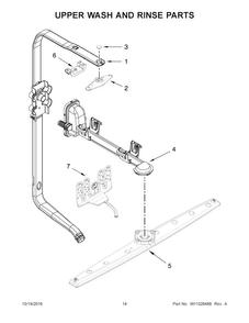 Upper Wash And Rinse Parts Diagram and Parts List for KDTE204EBL3  KitchenAid Dishwasher