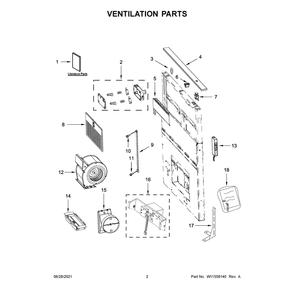 Ventilation Parts Diagram and Parts List for KXD4630YSS6  KitchenAid Range Hood