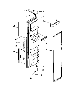 Freezer door Diagram and Parts List for 10652242102  Kenmore Refrigerator