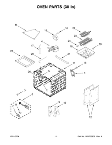 05 - Oven Parts (30 In) Diagram and Parts List for KFGC558JPA07  Whirlpool Range