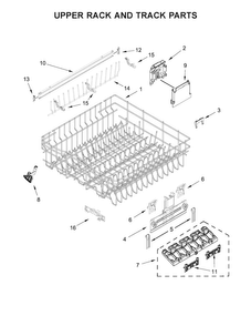 Upper Rack And Track Parts Diagram and Parts List for WDT750SAHZ0  Whirlpool Dishwasher