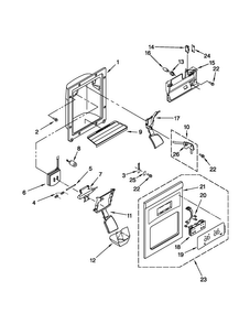 Dispenser Front Parts Diagram and Parts List for 10650212011  Kenmore Refrigerator