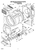 DRYER BULKHEAD PARTS Diagram and Parts List for 7MLTG8234PQ1  Whirlpool Washer Dryer Combo