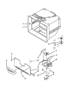 Freezer Liner Parts Diagram and Parts List for WRF991BOOM00  Whirlpool Refrigerator