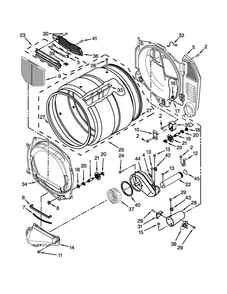 Bulkhead Parts Diagram and Parts List for CGD9060AW1  Whirlpool Dryer