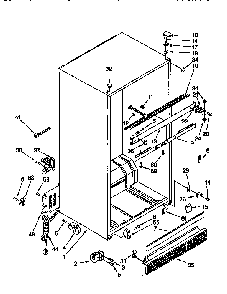 Cabinet Diagram and Parts List for ET22DQLB00  Whirlpool Refrigerator