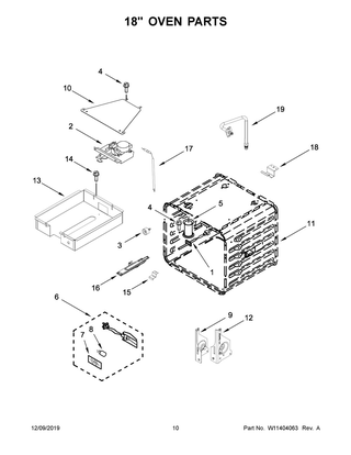 18" Oven Parts Diagram and Parts List for KFGC558JBK00  Whirlpool Range