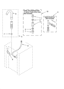 Water System Parts Diagram and Parts List for 11088752796  Kenmore Washer Dryer Combo